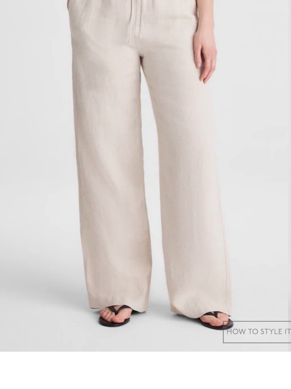 Madewell Wide-Leg Linen-Blend Pants in Light Beige